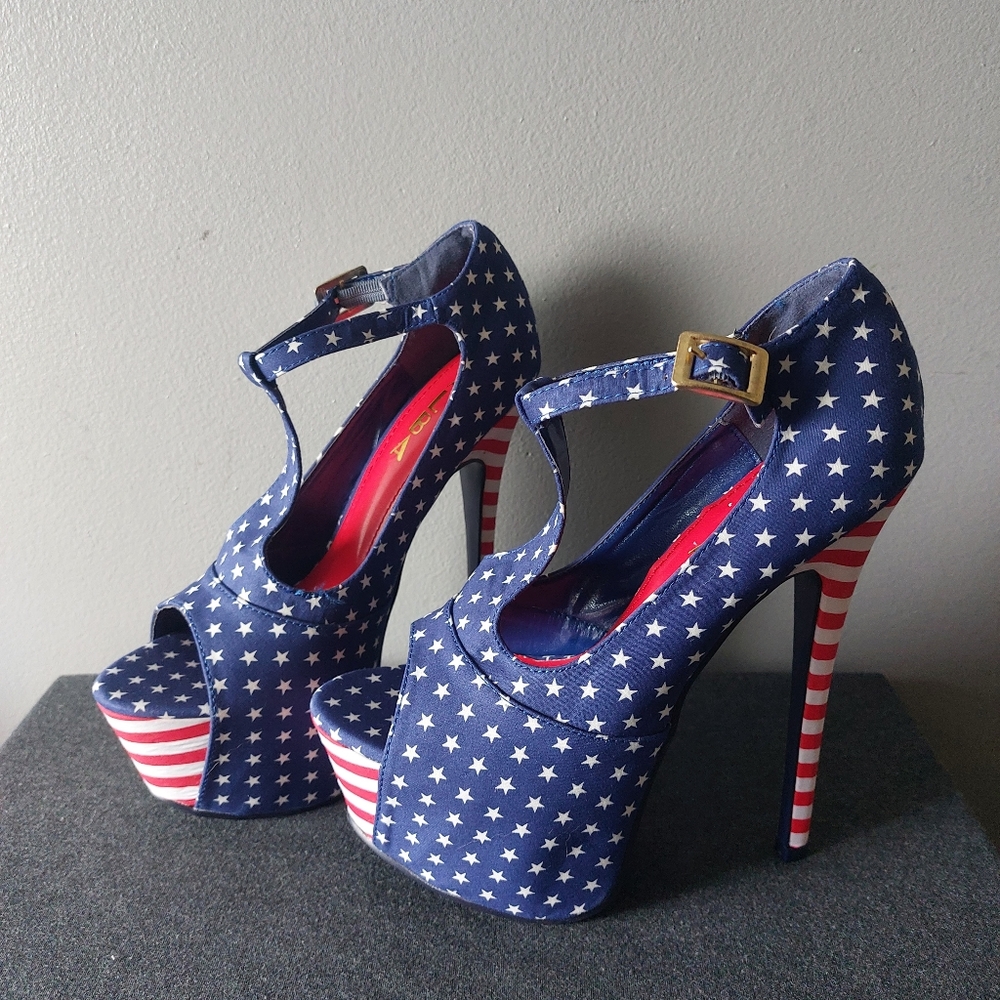 Alba American Flag Stiletto heels Size 6.5